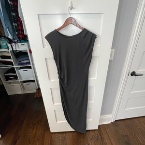 Lulus Charcoal Grey Asymmetrical Dress - Size Medium